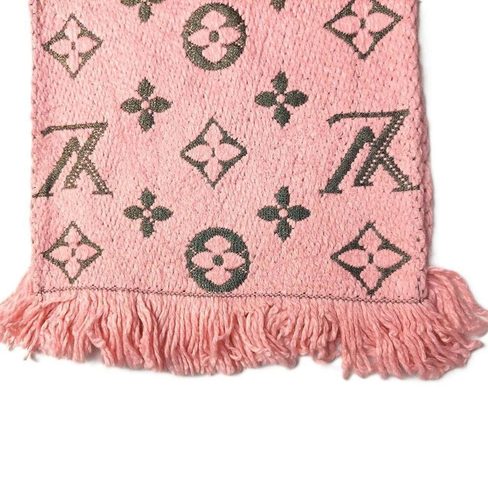 Louis Vuitton LV Pink Silver Shine Monogram Logomania Scarf Pre-Owned - Picture 6 of 8